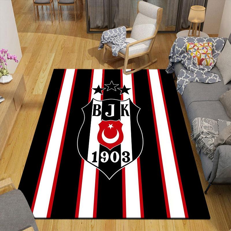 Amsterdamsche Football Club Ajax Flannel Pattern Square Carpet,Area Rug,Carpet Rug for Living Room Bedroom Sofa Playroom Decor,Non-slip Floor Mat
