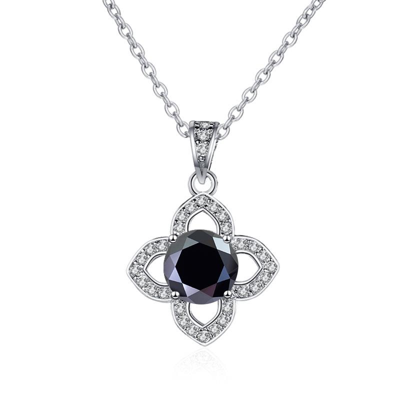 Bague Ringen 1ct VVS D Color Moissanite Pendant Necklace Women's 925 Sterling Silver Lucky Clavicle Chain Valentine's Day Gift