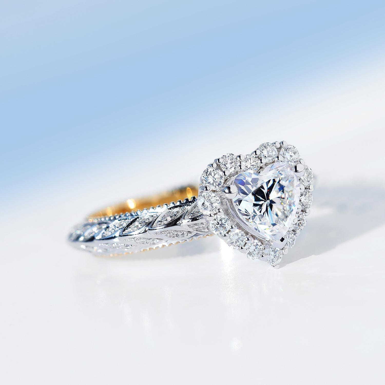 

Обручальное кольцо из циркония для женщин, европейские и американские аксессуары в форме сердца No. 10