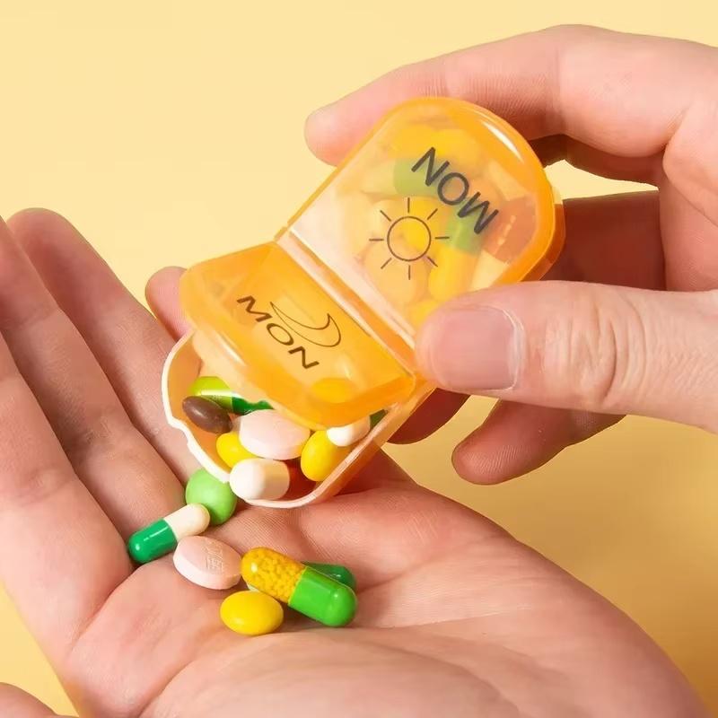 1 Stück Wöchentliche Pillendose Pillenbox 7 Tage Medikamenten Tablettenbox Tragbarer Reise Medikamenten Aufbewahrungsorganizer Geheime Fächer Pillendose