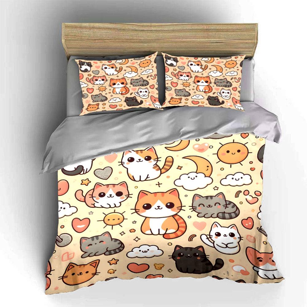 Cats, Clouds, Sun, Stars. Bedding Sets Duvet Cover Sets Duvet Covers Pillowcases(1 * Duvet Cover 2 * Pillowcases Without Duvet Insert)