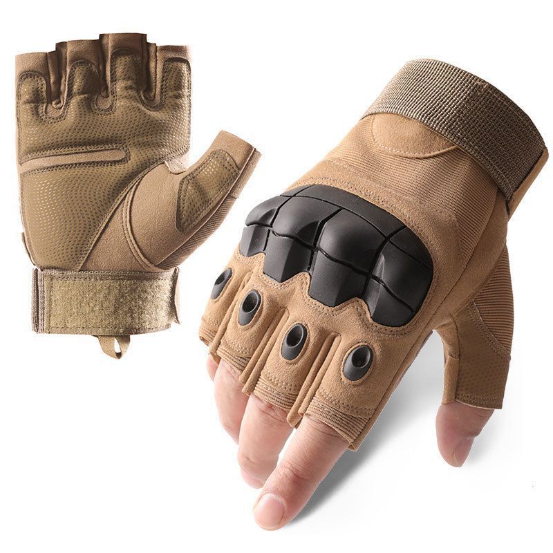 

Tactical gloves Outdoor anti-skid protection Wear-resistant half finger M пісочний