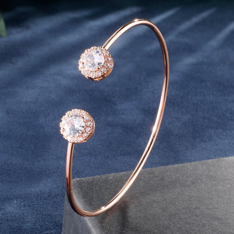 

Циркониевый браслет в корейском стиле для лета: Простые, свежие украшения для женщин розового золота