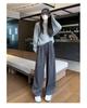 Retro High-Waisted Wide-Leg Heart Pants for Petite Women - Spring & Autumn 150 Cm Length