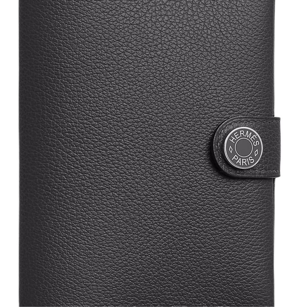 Hermes R.M.S 9 Silver Buckle Evercolor Leather Passport Holder Men passport holder Slate-Gray H084149CKBH