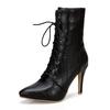 Sexy Women Boots Lace-Up Pointed Toe Pump Boots Women High Heel Shoes for Winter Custom Ladies Ankle Boots botines mujer WSH3681
