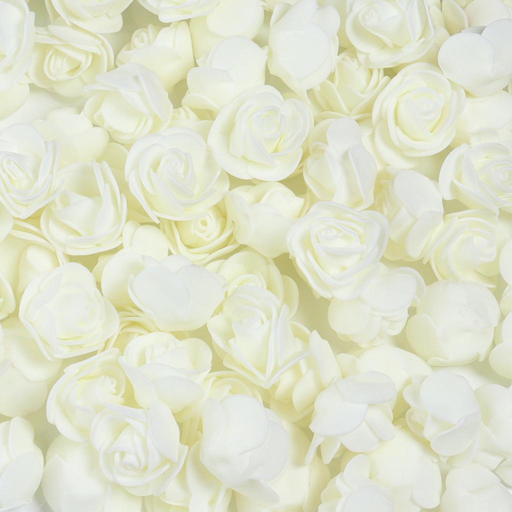 50pcs PE Foam Rose Head 3.5-4.5cm Artificial Flower For DIY Wedding Birthday Party Rose Bear Valentine's Day Gifts Garland Decor