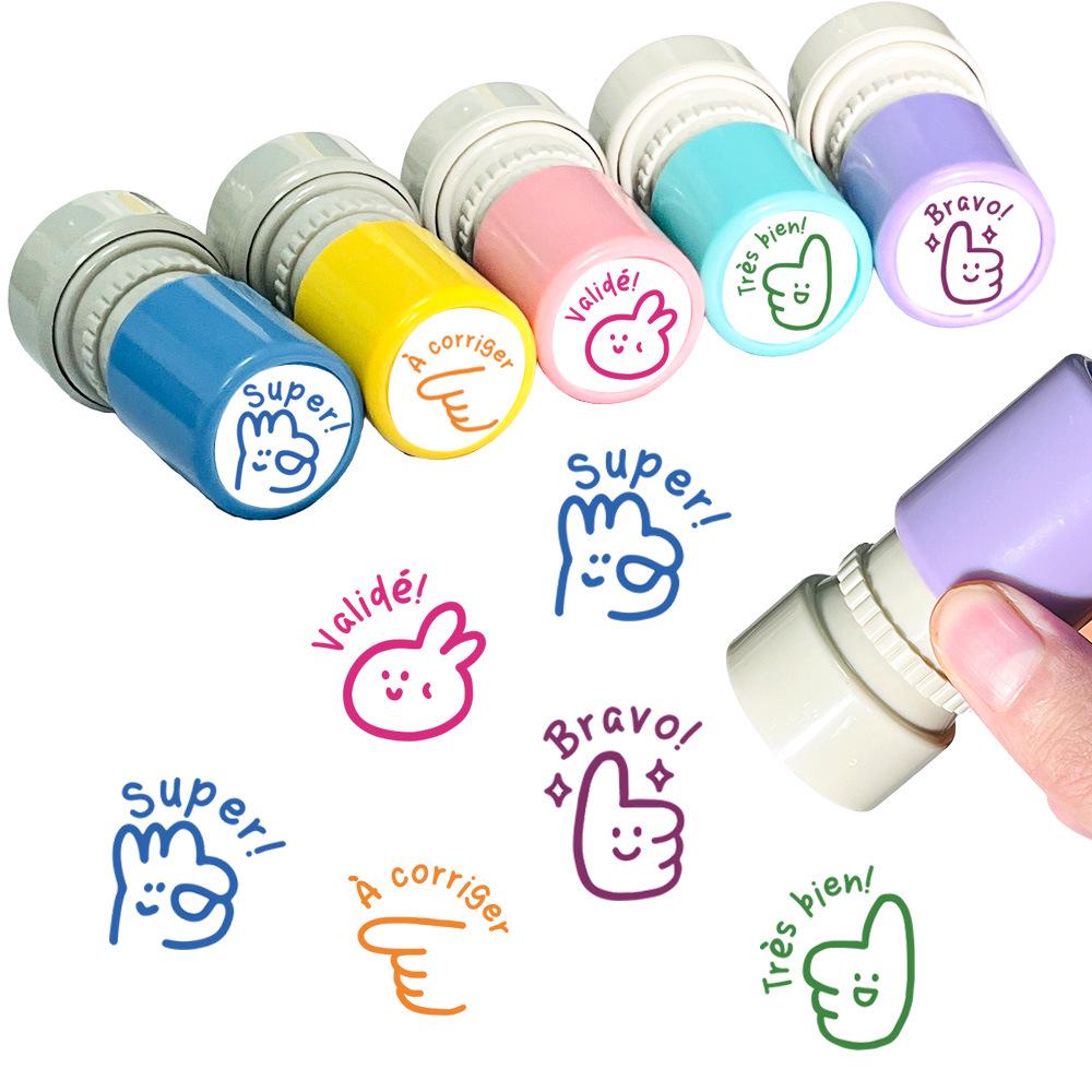 5 Morandi-Farb-Lehrer-Kommentarstempel: Aufmunterungs- und Belohnungsstempel für Kinder