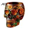 Niche Atmosphere Bar Decor Day of The Dead Wine Glass, with 3D Relief Painting, Hand-Painted Decorative Glass for Home Gothic Skull Whiskey