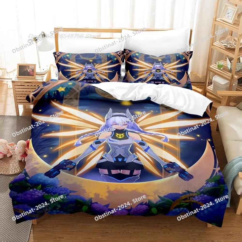 Honkai Impact 3rd Bedding Set Printed Duvet Cover Sheet Pillowcase Soft Quilt Cover Full Queen King Size 3D Print Kawaii Anime