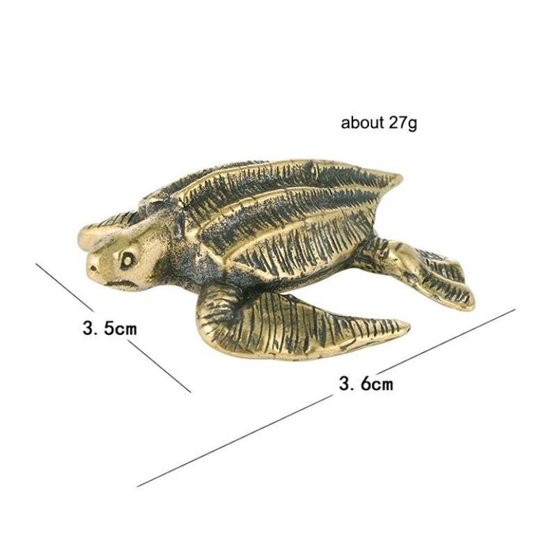Brass Turtle Small Home Deco Ornaments Pure Solid Copper Antique Animal Miniatures Figurines Crafts Office Desktop Decorations