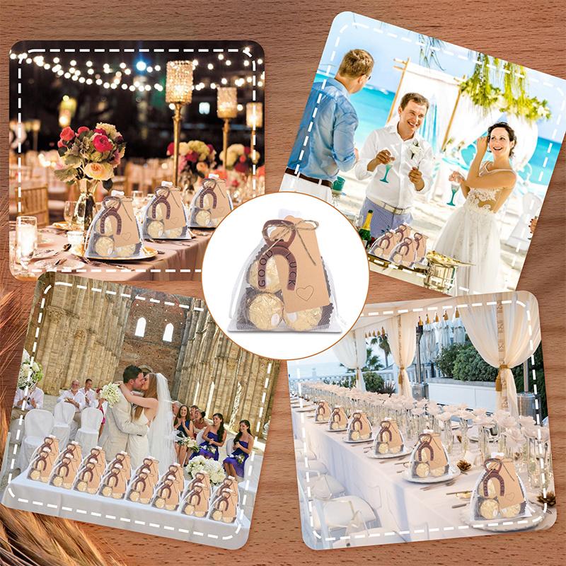 

12Pcs Lucky Horseshoe Bottle Opener Lucky Horseshoes Opener Wedding Party Favors With Tag Cards Sheer Bag For Wedding Birthday кофейный