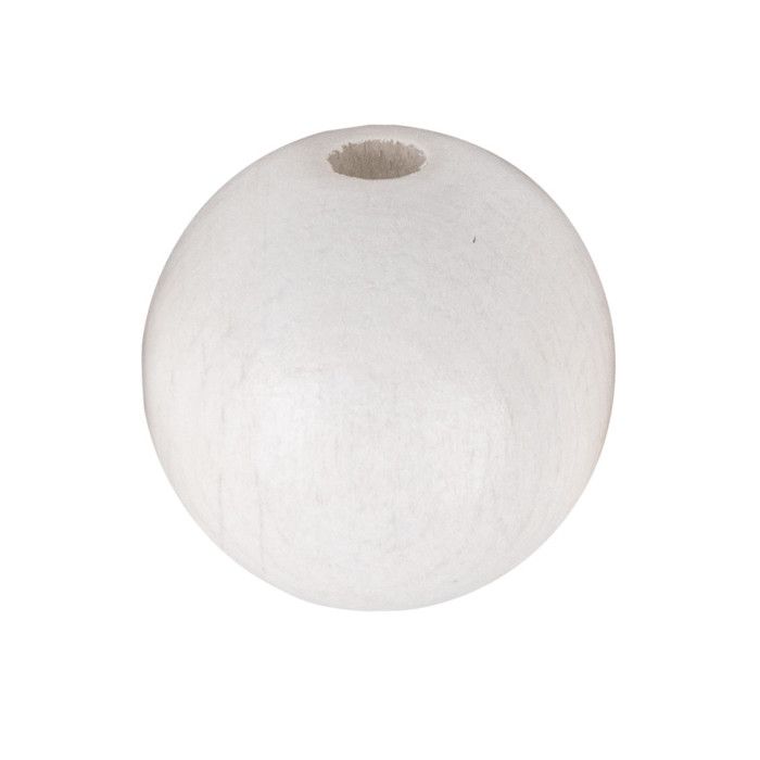 Boules bois percées FSC 100%,mat, ø 30mm, blanc, 4 pièces