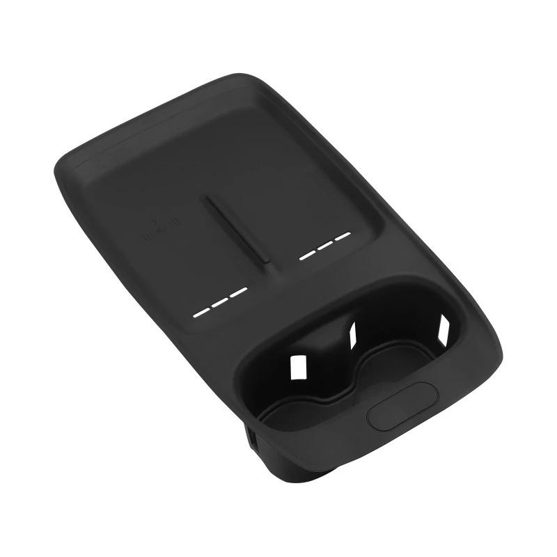 For Xpeng P7+ 2024-2026 Car Central Armrest Storage Box Wireless Charging Silicone Pad Lower Storage Box Tray Auto Accessories