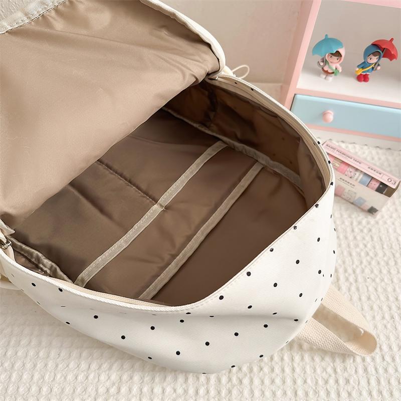 Dot Print Student Schoolbag Large Capacity Women's Backpack
