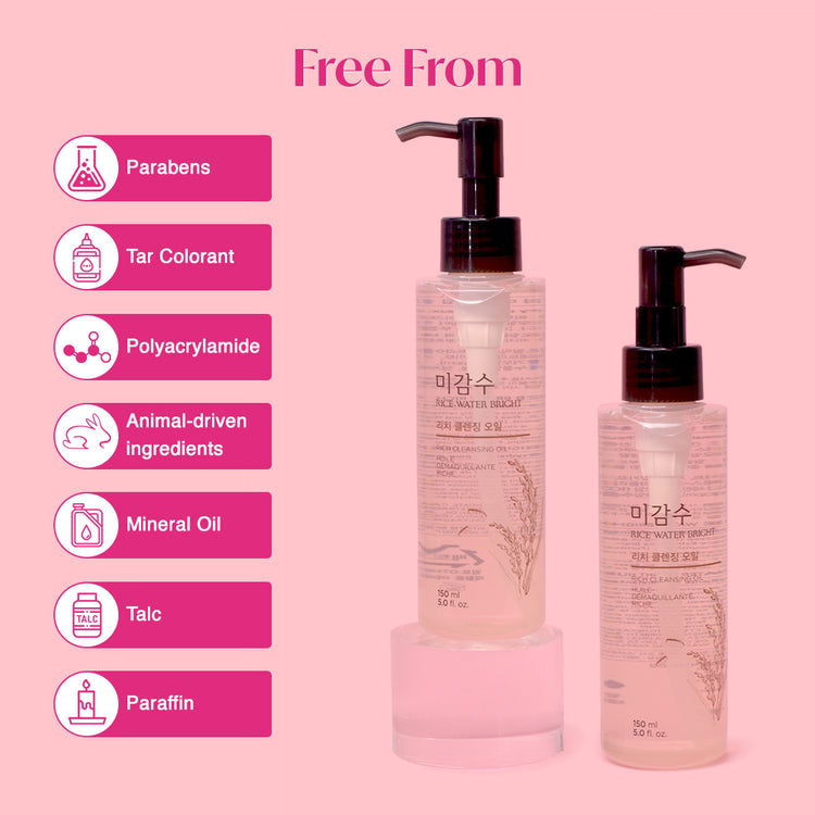 The Face Shop Huile nettoyante pour le visage riche et lumineuse à l'eau de riz 150 ml