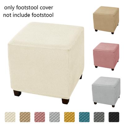 1PC Square Ottoman Cover Elastic All-inclusive Footstool Slipcover Anti-dirt Jacquard Footrest Cover Protector for Living Room