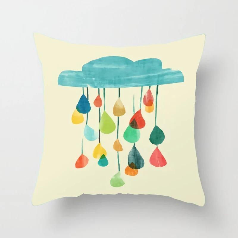 Creative Geometric Colorful Pattern Pillowcase Interior Decoration Office Living Room Home Pillowcase