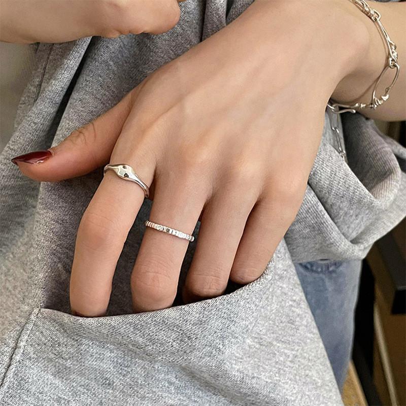 Elegant Design Geometric Copper Ring For Women Trendy Minimalist Adjustable Statement Fashion