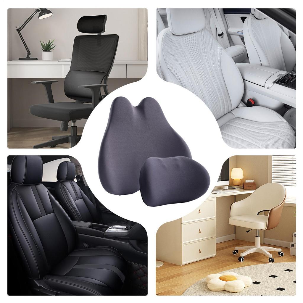Headrest And Lumbar Pillows For Car Automotive Seat Supplies Auto Lumbar Support Cushion For Trucks Sedans SUVs RVs Drivers