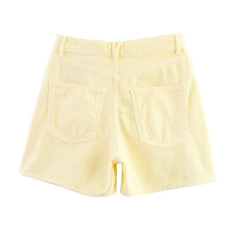 Jnleaog Autumn New Women Clothes Western Style French Style Design High Waist Double Placket Waist Demin Shorts 5862151