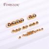 2/2.5/3/4/5/6MM Round Seamless Beads 14K Gold Plated Metal Smooth Spacer Beads For Bracelet High Quality DIY Jewelry Accessories