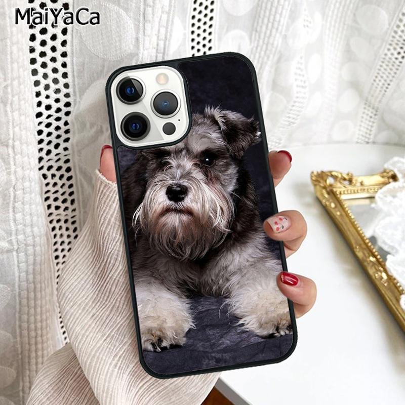 Lovely Dogs Schnauzer Phone Case Cover For iPhone 17 Air 16 16e 15 plus 11 12 13 14 pro max shell coque