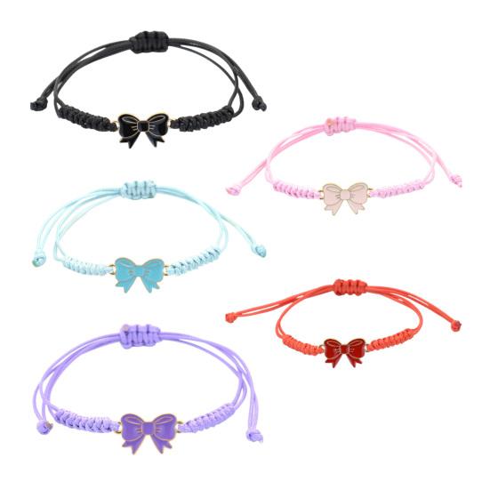 Bow Braided Bracelet Adjustable String Rope Bracelet Handcrafted Cheerleader Bracelet for Cheer Dance Team Friends Gift
