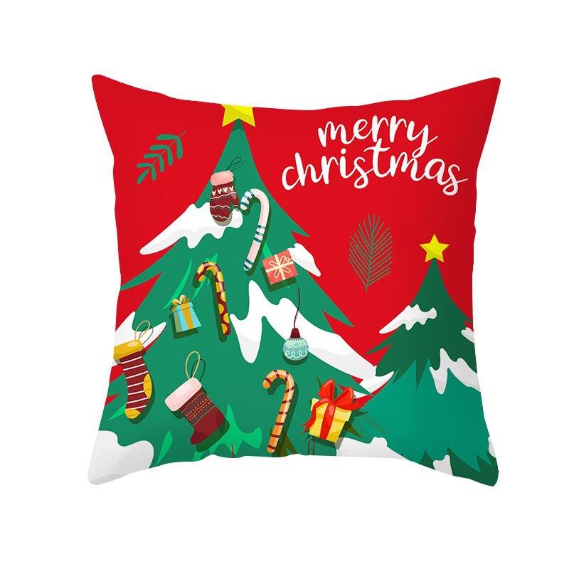 Cartoon Christmas Pillowcase Printing Cross-border Pillowcase Living Room Sofa Home Cushion Cover Wholesale