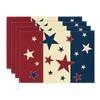 Stars Stripes Patriotic 4th of July Placemats Set of 4, 12x18 Inch Independence Day Table Mats for Party Kitchen Dining Decoration