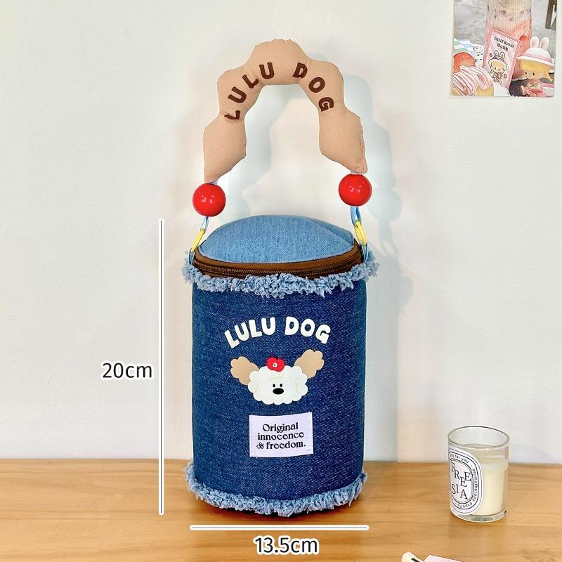 

Stylish Denim Cosmetic Bags for Women Large Capacity Make Up Bag Original Design Cute Puppy Storage Bag with Handle Wholesales