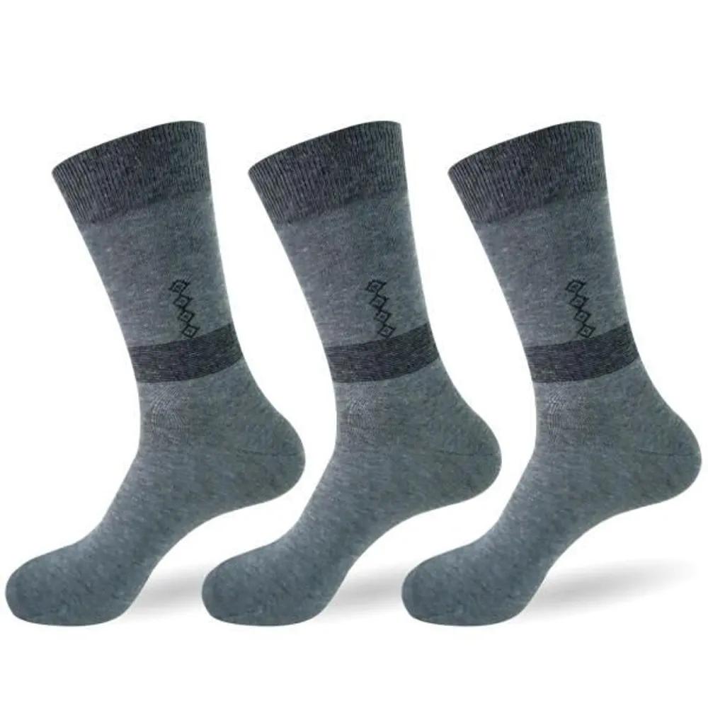 Skohome So Delight Daily Men s Long Dress Socks 3-Pair Set gray