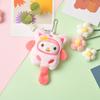 SANRIO Plush Keychain Hello Kitty MyMelody Kuromi Cinnamoroll Cartoon Animal Stuffed School Bag Pendant Backpack Decoration Doll