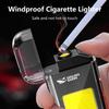 Thermal Wire Lighter With Flashlight Windproof Cigarette Light Portable Type-C Rechargeable Edc Flashlight For Outdoor Emergency