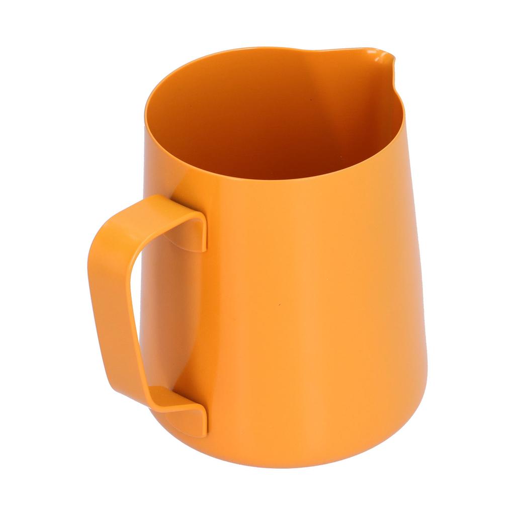 400ml PTFE Pointed Mouth Milk Frothing Jug Stainless Steel Coffee Jug for Home KitchenOrange