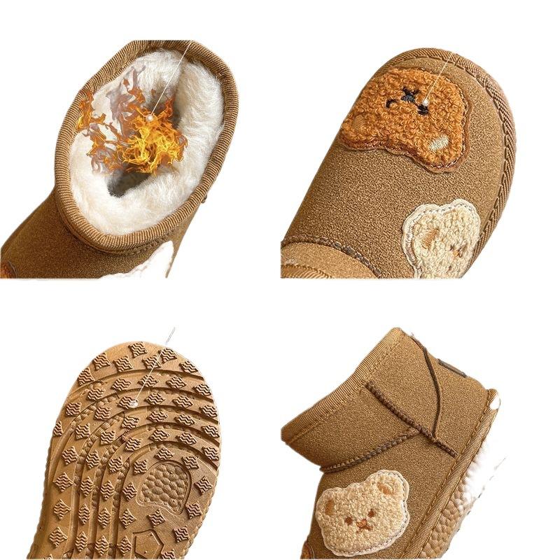 Girls Korean Version Cute Cartoon Snow Boots 2025 Winter New Velvet Thickened Warm Boys Large Cotton Boots Cotton Shoes