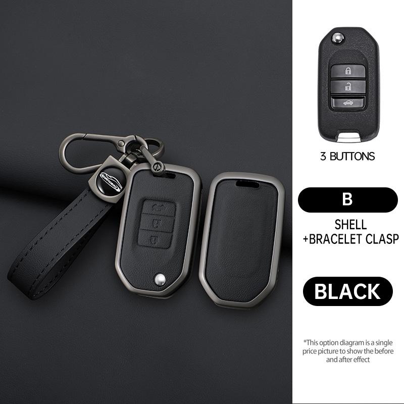 Interior Mouldings Zinc Alloy Car Key Case Cover Shell For Honda Civic Accord City Odyssey CR-V XR-V HR-V Vezel Jade Jazz Crider