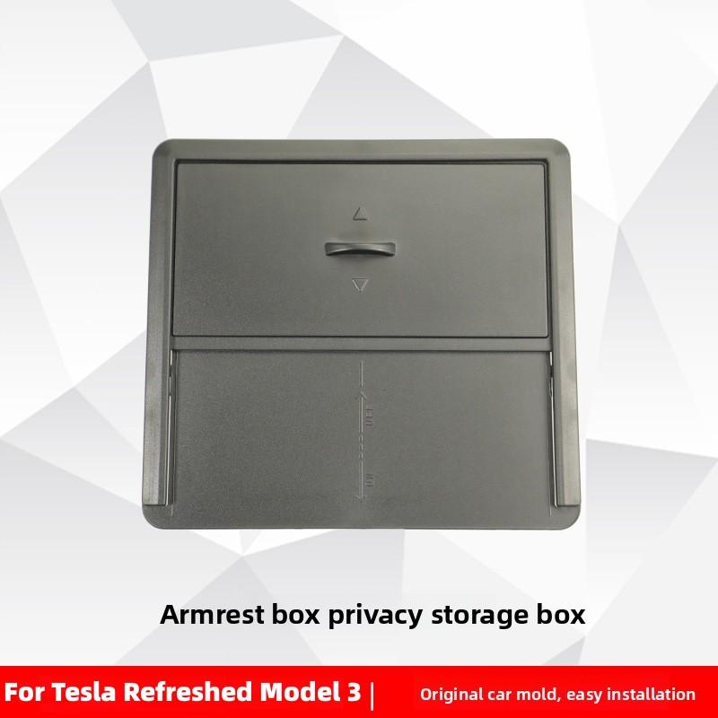 For Tesla Model 3 Y Model 3 Highland Model Y Juniper 2017~2026 Car Console Organizer Tray Armrest Hidden Storage Box Accessories