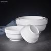 Pure White Ceramic Bowl: Edge Protector Noodle, Rice, Soup, Porridge Bowl for Household and Restaurant Tableware.