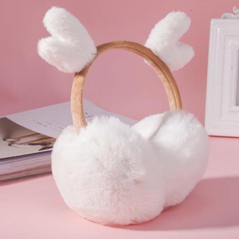 Earrings Earmuffs Keep Warm In Winter for Girls Lovely Antler Plush Earmuffs Fold and Freeze Children's Cold-proof Artifacts