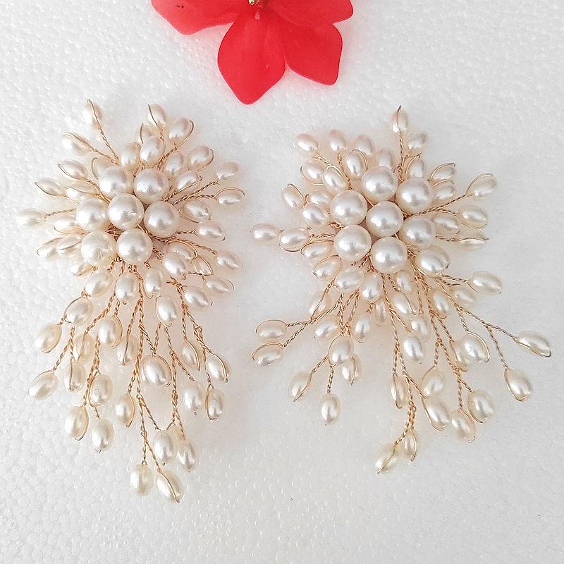 Eleganti Orecchini a Cascata con Nappe di Perle Francesi