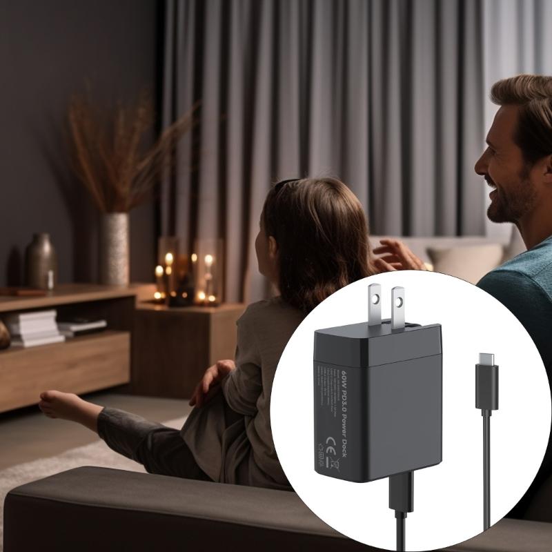 Fast Charging Adapter Gaming Accessory 60W Charging Power Dock for NS2 Portable TV Docking Station Support 4K@60Hz