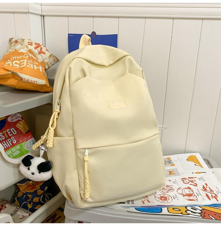 Schoolbag Korean low saturation peach pink schoolbag Junior high school student Harajuku daily travel shopping school backpack