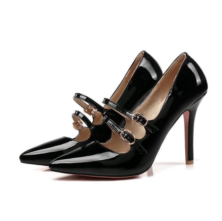 Women Shoes Pumps Fashion High Heels Shoes Ankle Strap Buckle Pumps Women Wedding Shoes Ladies Stiletto Women Heels 32-43