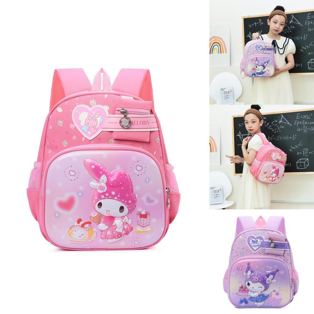 Kuromi Melody Pattern Kids Backpack With Breathable Oxford Fabric For Elementary School Students