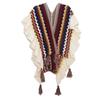 Women's Fashion Spring Autumn Winter Pashmina Ethnic Style Tassel Cape Colorful Knitted Split Shawl