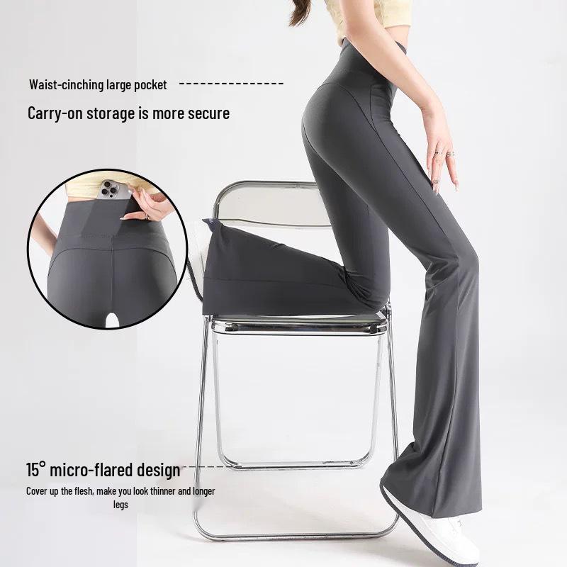 

Tall Women s High-Waisted Black Flare Bell Bottom Pants with Tummy Control Large