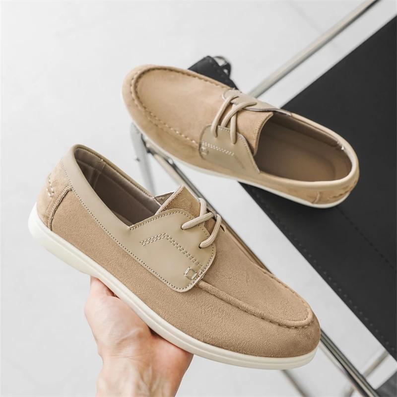 

Minimalist Suede Leather Shoe Round Toe Comfortable Casual Shoes Neutral Anti Slip Casual Shoes Green Sports Shoes 2025 New 39