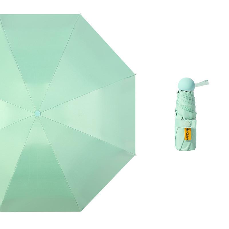 

Модный солнечный и дождливый зонт двойного назначения с круглой ручкой, защита от солнца, солнцезащитный крем, складной милый маленький мини-зонт