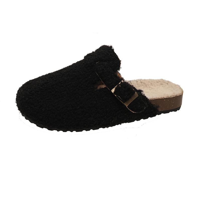 Fashion Soft Footbed Teddy Fur Mule Clogs For Woman Winter Warm Plush Slide Sandals Ladies Brand Design Fluffy Birken Shoes